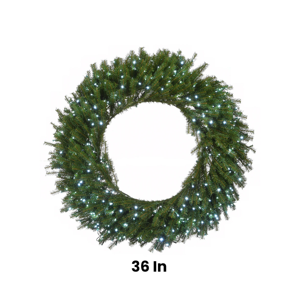 Pre-Lit Norwood Fir Wreath with Clear Lights, 36 Inch (Plug-In)