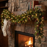 Pre-Lit Noelle Christmas Garland with Warm White LED Lights, 6 Foot