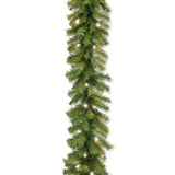 Pre-Lit Norwood Fir Garland with Warm White LED Lights, 9 Foot