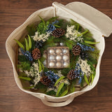 Blueberry Fields Christmas Wreath with Pinecones & Berries, 24 Inch Holiday Decor