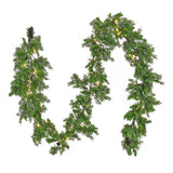 Pre-Lit Cedar Garland with Pinecones & Warm White LED Lights, Plug-In