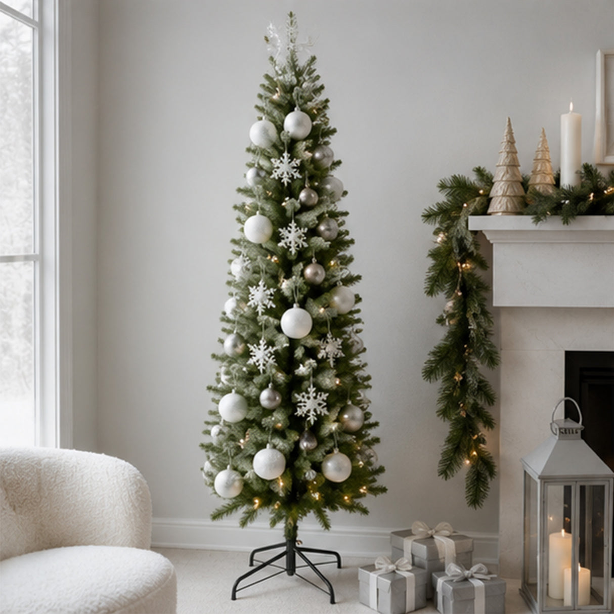 9ft Kingswood Fir Pencil Slim Christmas Tree (Unlit)