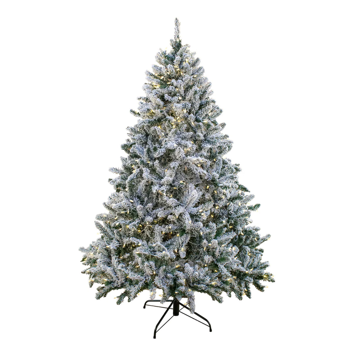 9ft Pre-Lit Snowy Hudson Flocked Christmas Tree with Warm White LED Lights