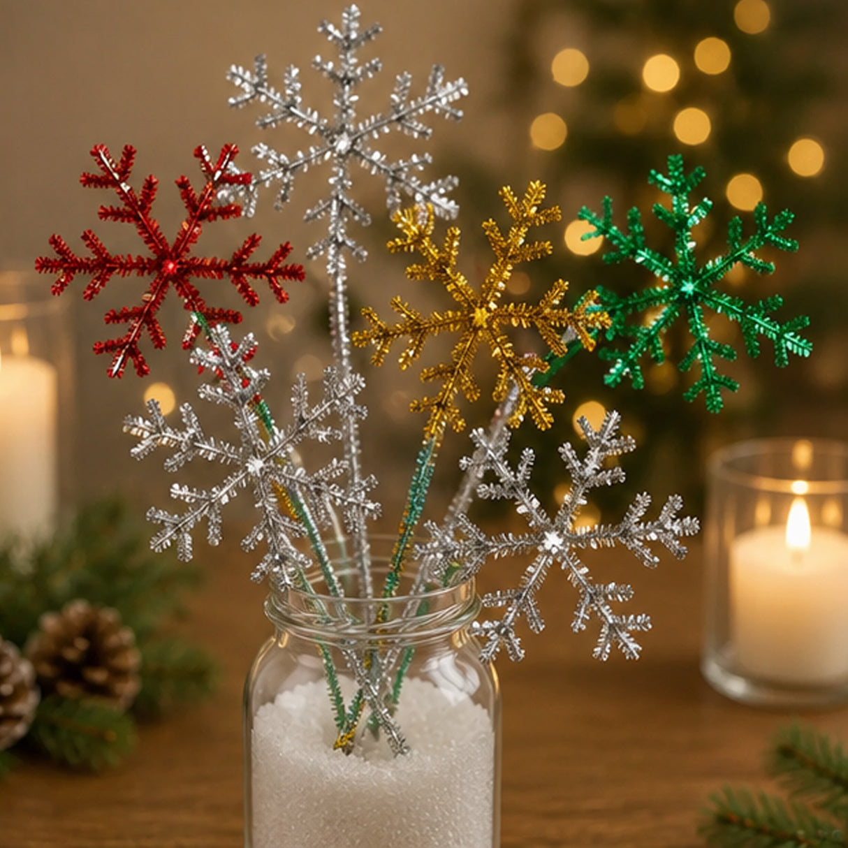 Christmas Metallic Chenille Stems 50 Piece Craft Set