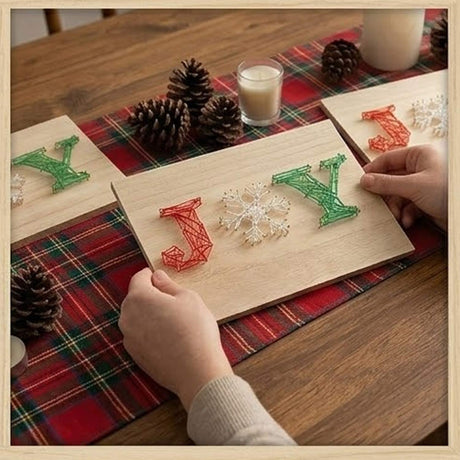 Christmas JOY String Art Craft Kit – 10" Wooden Holiday Wall Decor