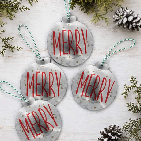 DIY 3D Metal Round Ornaments Craft Set 12 Pc
