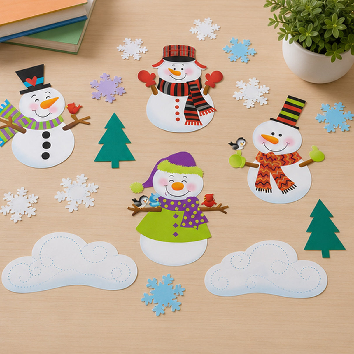 God Made Me Unique Snowman Classroom Bulletin Board Set 65 Pc