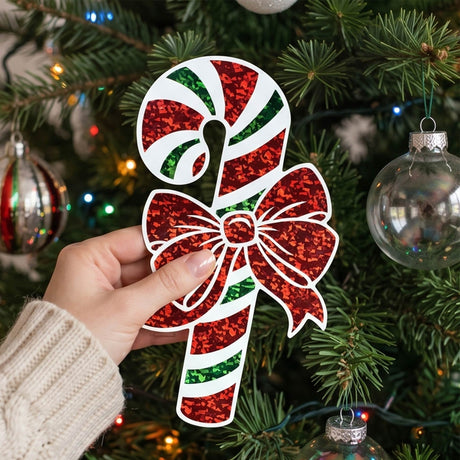 16 Inch Prismatic Candy Cane Cutout Christmas Wall Decoration