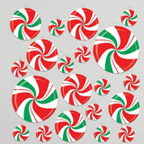 Christmas Peppermint Cutouts Wall Decorations Assorted Sizes 20 Pc