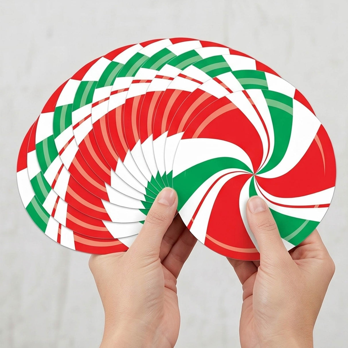 Christmas Peppermint Cutouts Wall Decorations Assorted Sizes 20 Pc