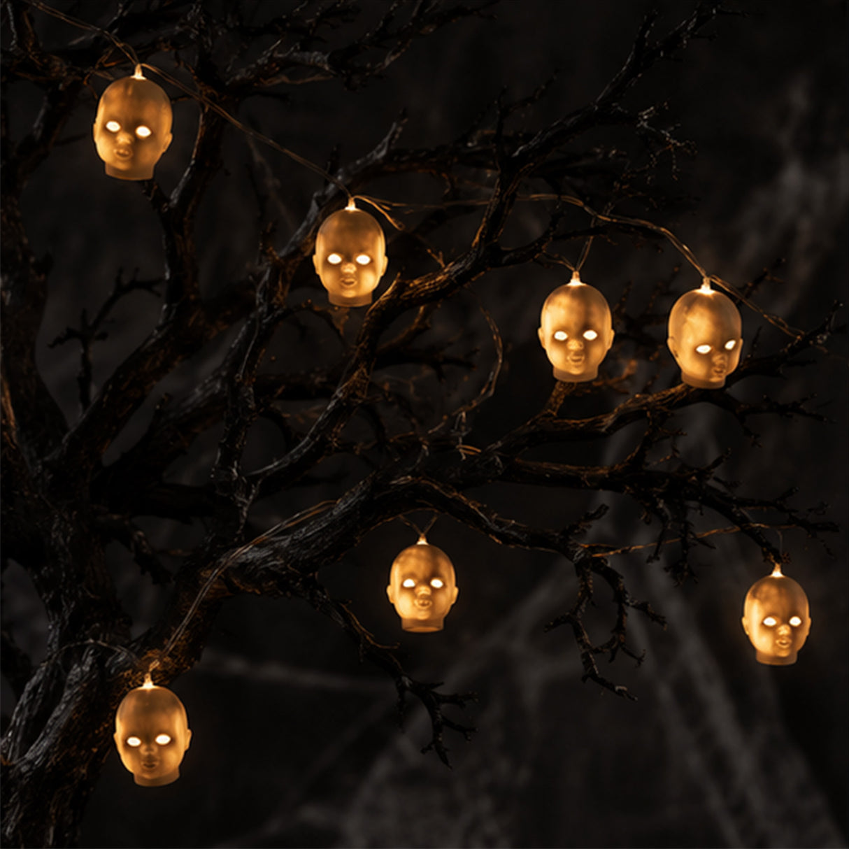 Doll Head String Lights Halloween Decoration (40" Light String)