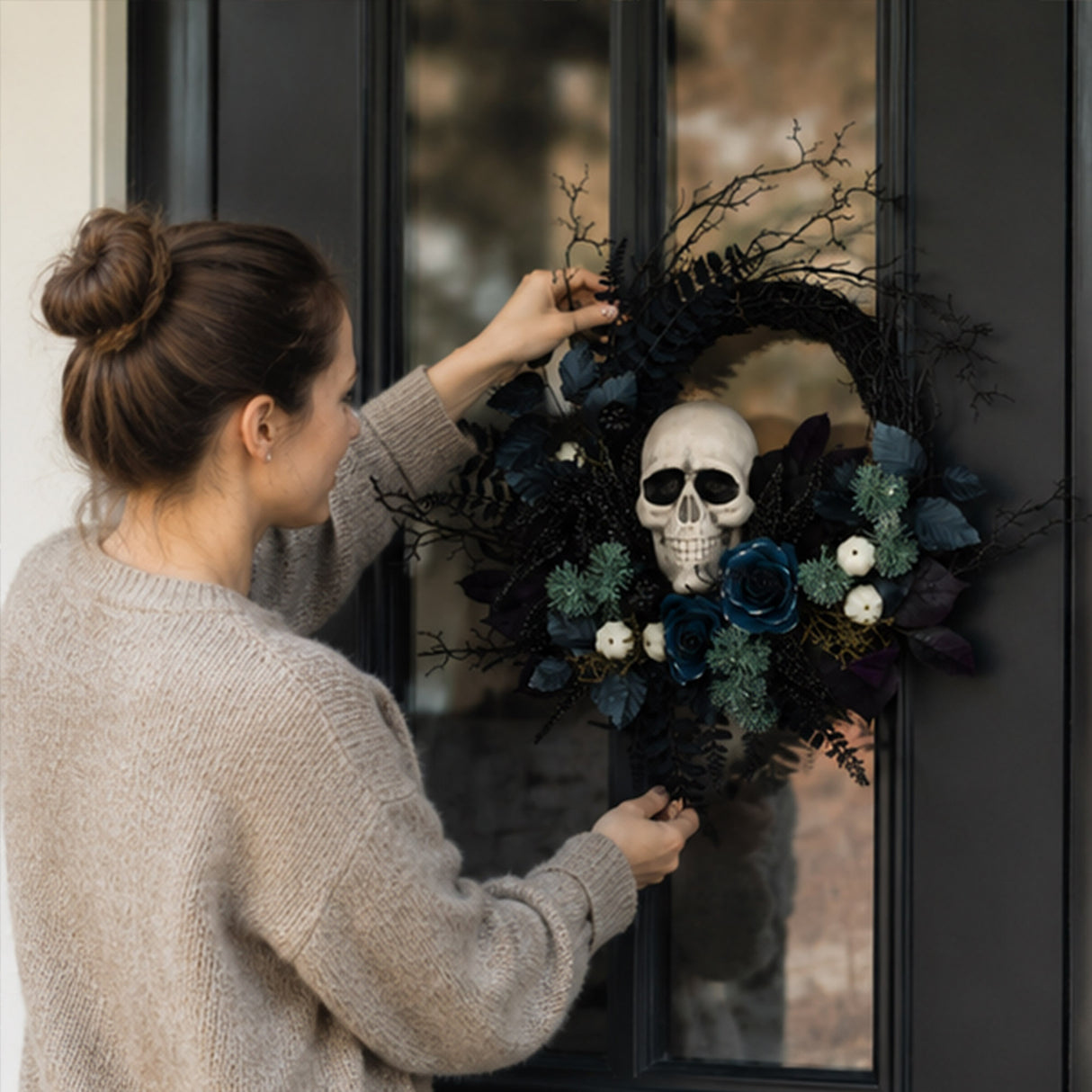 24 in. Halloween Skull Wreath