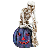 11IN Skeleton on Purple Galaxy Jack O Lantern LED Halloween Decor
