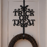 19 in. Halloween “Trick or Treat” Metal Wreath Hanger