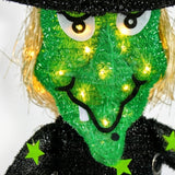 39 in. Halloween Pre-Lit Green Witch Lawn Decoration with LED Lights Plug-In