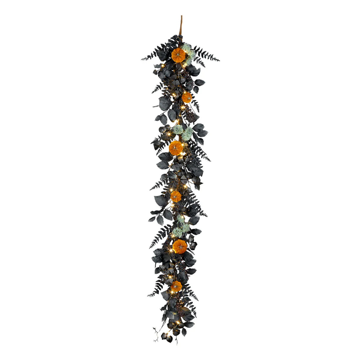 6FT Pre-Lit Pumpkin Halloween Garland with LED Lights