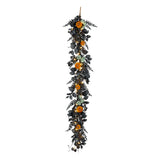 6FT Pre-Lit Pumpkin Halloween Garland with LED Lights