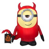42 in Minion Devil Costume Inflatable Halloween LED Decoration Plug In