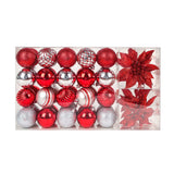 10IN Red &amp; Silver Shatterproof Christmas Ornament Set