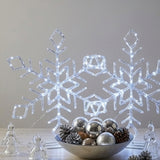 24IN Pre Lit Diamond Tip Snowflake with Cool White LED Lights