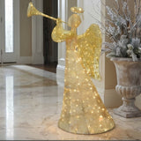 86IN Pre Lit Crystal White Standing Buck with Cool White LED Lights