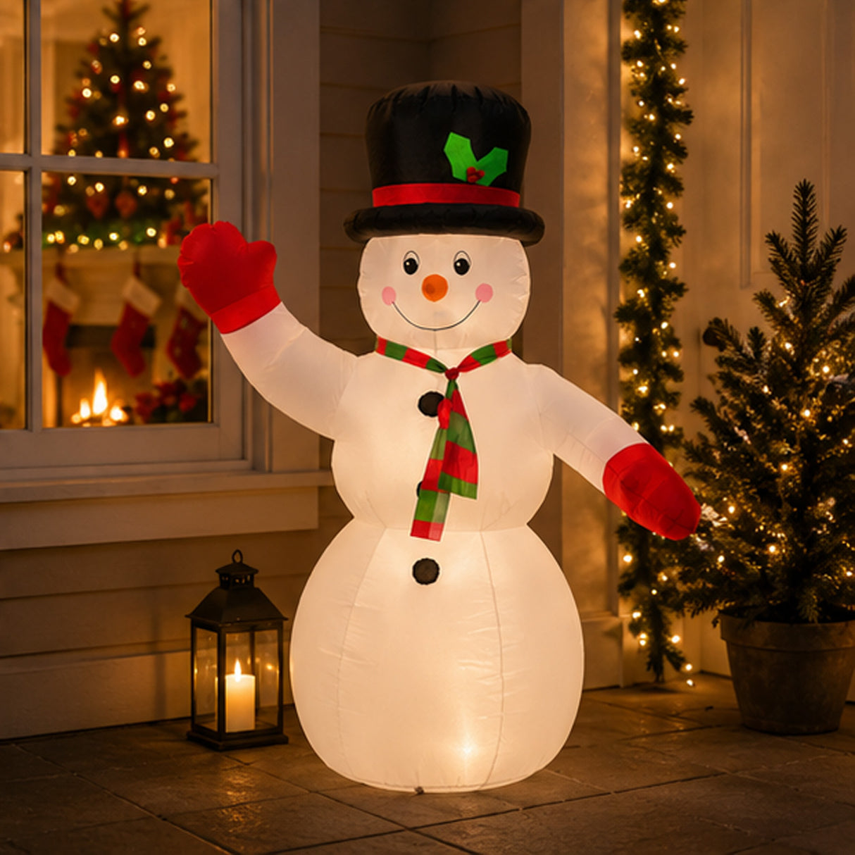 8 FT Inflatable Pre-Lit Snowman Plug-In