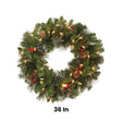 Pre-Lit 36 in. Crestwood Spruce Christmas Wreath with 200 Clear Lights, Plug-In Holiday Door Decoration