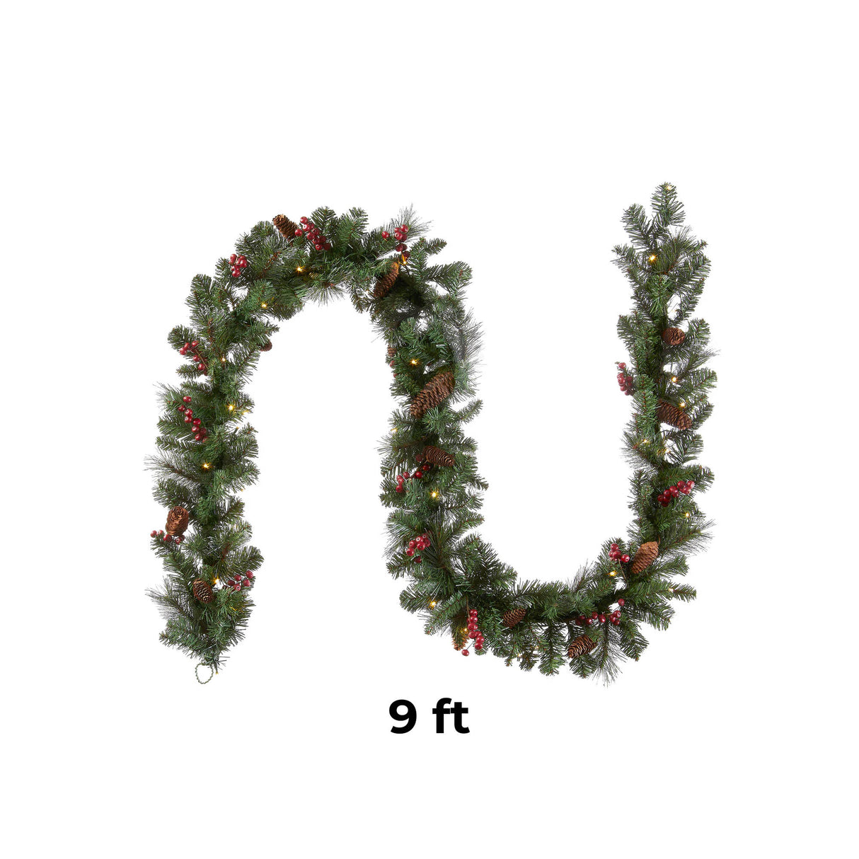 9FT Pre Lit Crestwood Spruce Garland with Clear Lights