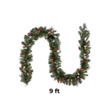 9FT Pre Lit Crestwood Spruce Garland with Clear Lights
