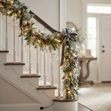 9FT Pre-Lit Holly Berry Garland & Wreath Set with LED Lights (3 Piece)