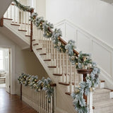 Snowy Pine Plastic Garland, 7 Foot Decorative Christmas Garland