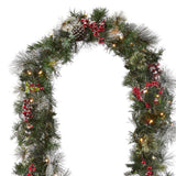 Pre-Lit Wintry Berry Garland with Clear Lights, 9 Foot (Plug-In)