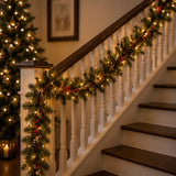 Pre-Lit Glittery Mountain Spruce Garland with Clear Lights, 9 Foot (Plug-In)