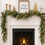 Pre-Lit North Conway Garland with Warm White LED Lights, 9 Foot