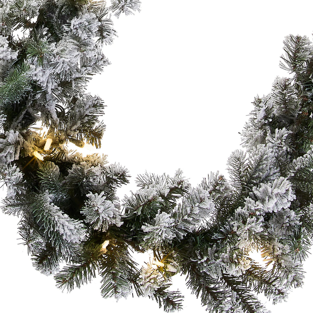 Pre-Lit Snowy Camden Garland with Clear Lights, 9 Foot