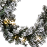 Pre-Lit Snowy Camden Garland with Clear Lights, 9 Foot