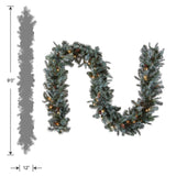 Pre-Lit Frosted Arctic Spruce Garland with Clear Lights, 9 Foot