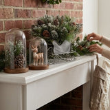 Glittery Bristle Pine Decorative Sleigh Accent with Pinecones, 10 Inch