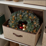 Pre-Lit Glittery Bristle Pine Wreath with Twinkly Smart LED Lights, 24 Inch