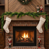 Christmas Cottage Green Garland, 5 Foot Holiday Mantel & Entry Decor
