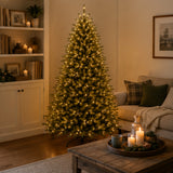 9ft Pre-Lit Dunhill Fir Christmas Tree with PowerConnect Clear Lights