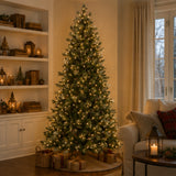 9ft Pre-Lit Charleston Pine Christmas Tree with Clear Lights