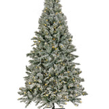 9 ft. Pre-Lit Snowy Harwich Hinged Tree with PowerConnect Warm White LED Lights, Plug-In