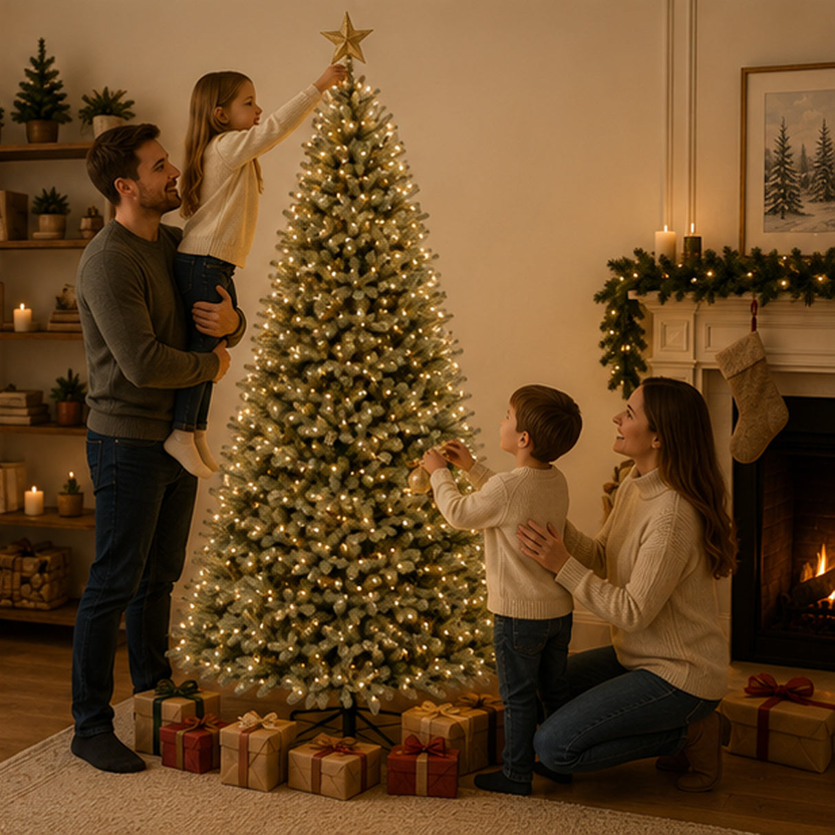 10ft Pre-Lit Downswept Douglas Fir Artificial Christmas Tree with Dual Color LED Lights & PowerConnect