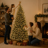 10ft Pre-Lit Downswept Douglas Fir Artificial Christmas Tree with Dual Color LED Lights & PowerConnect