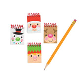 Bulk 48 Pc. Mini Cheery Christmas Spiral Notepads (1.5" x 2") – 25 Pages Each