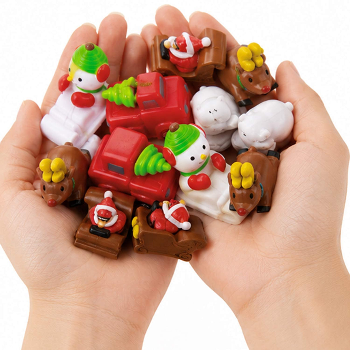 Bulk 50 Pc. 2" Christmas Plastic Pull-Back Toy Assortment – Party Favors