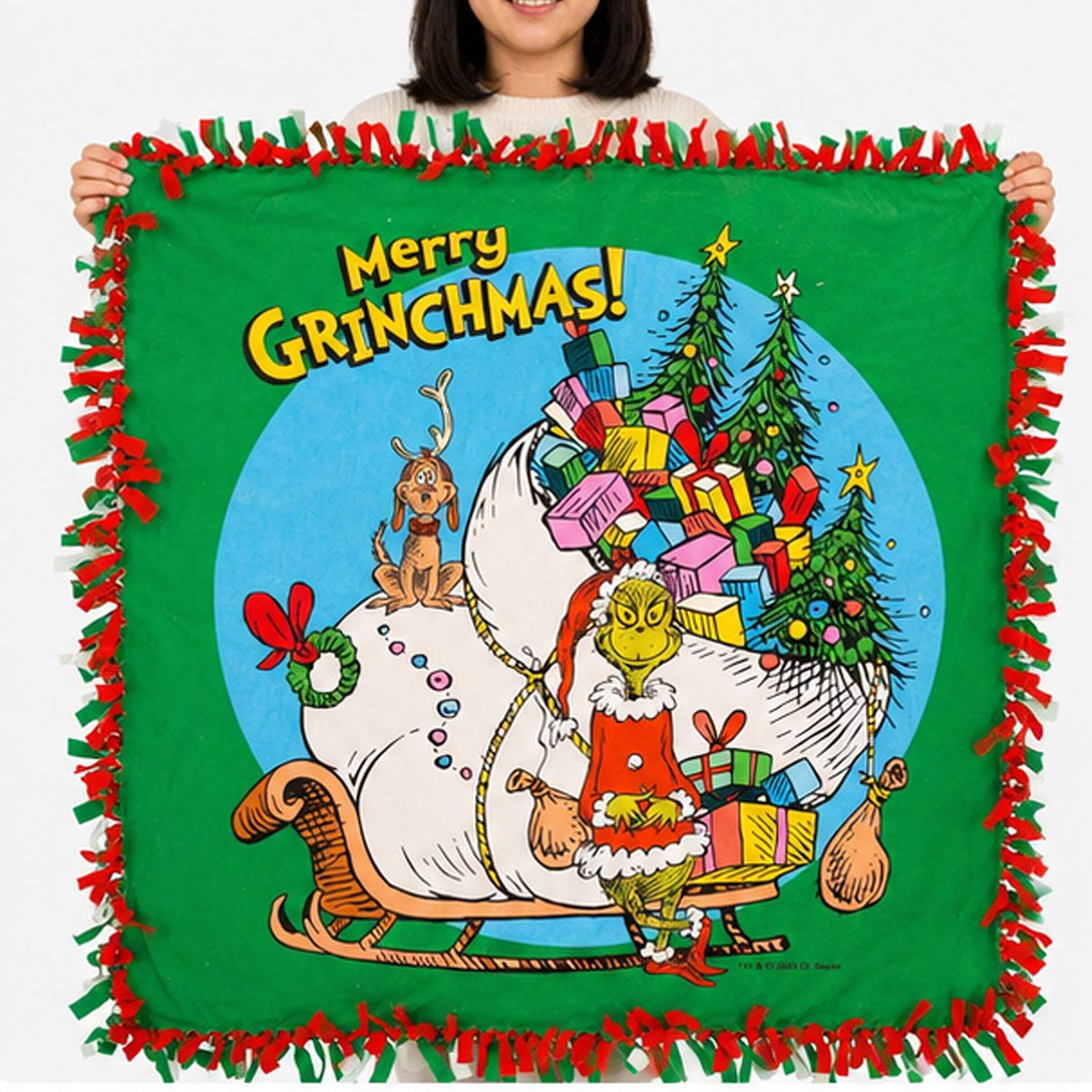 Dr. Seuss The Grinch Fleece Tied Throw Craft Kit (54" x 54") – Makes 1
