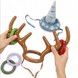 Christmas Inflatable Headwear Ring Toss Games Assortment Kit – 12 Pc Party Set