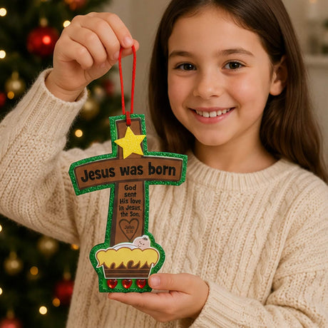 Jesus Was Born Christmas Ornament Craft Kit Makes 12